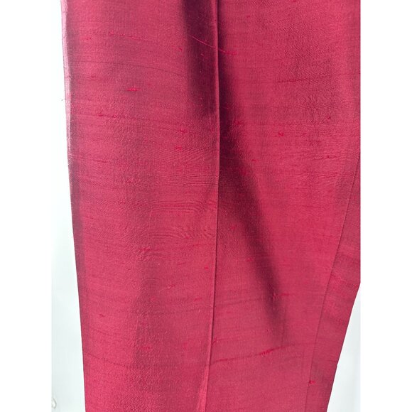 Harolds Womens Silk Trousers Size 8 Red Made In China - Picture 3 of 9